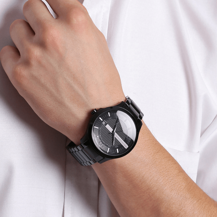 Armani Exchange Hampton AX2104 Men's Chronograph – Black Dial with Black Stainless Steel Strap