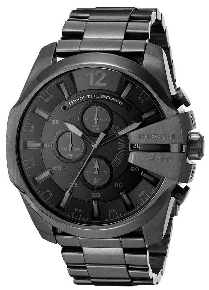Diesel DZ4355 Mega Chief Chronograph Men's Watch – Black Dial & Black Stainless Steel Strap